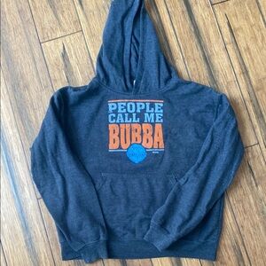 Gray Bubba Gump Miami Hoodie with Orange and Blue Graphic